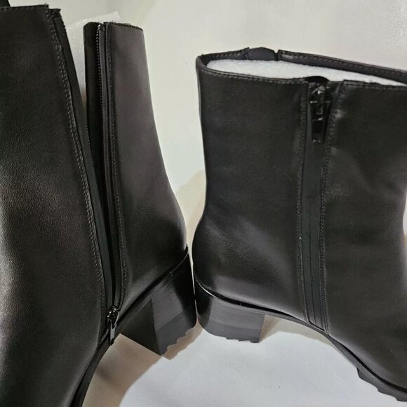 Vaneli Holand Black Leather Booties Zipper Boots Vaneli Waterproof Womens 10.5 M - Picture 8 of 10